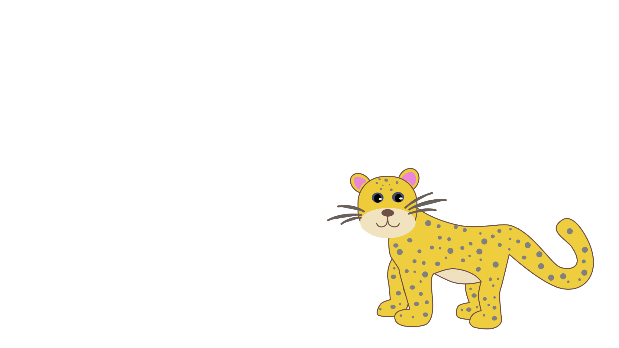 Leon Leopard standing on the right side