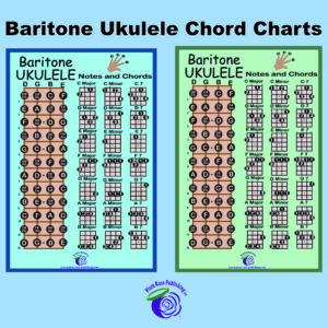 green and blue ukulele chord chart