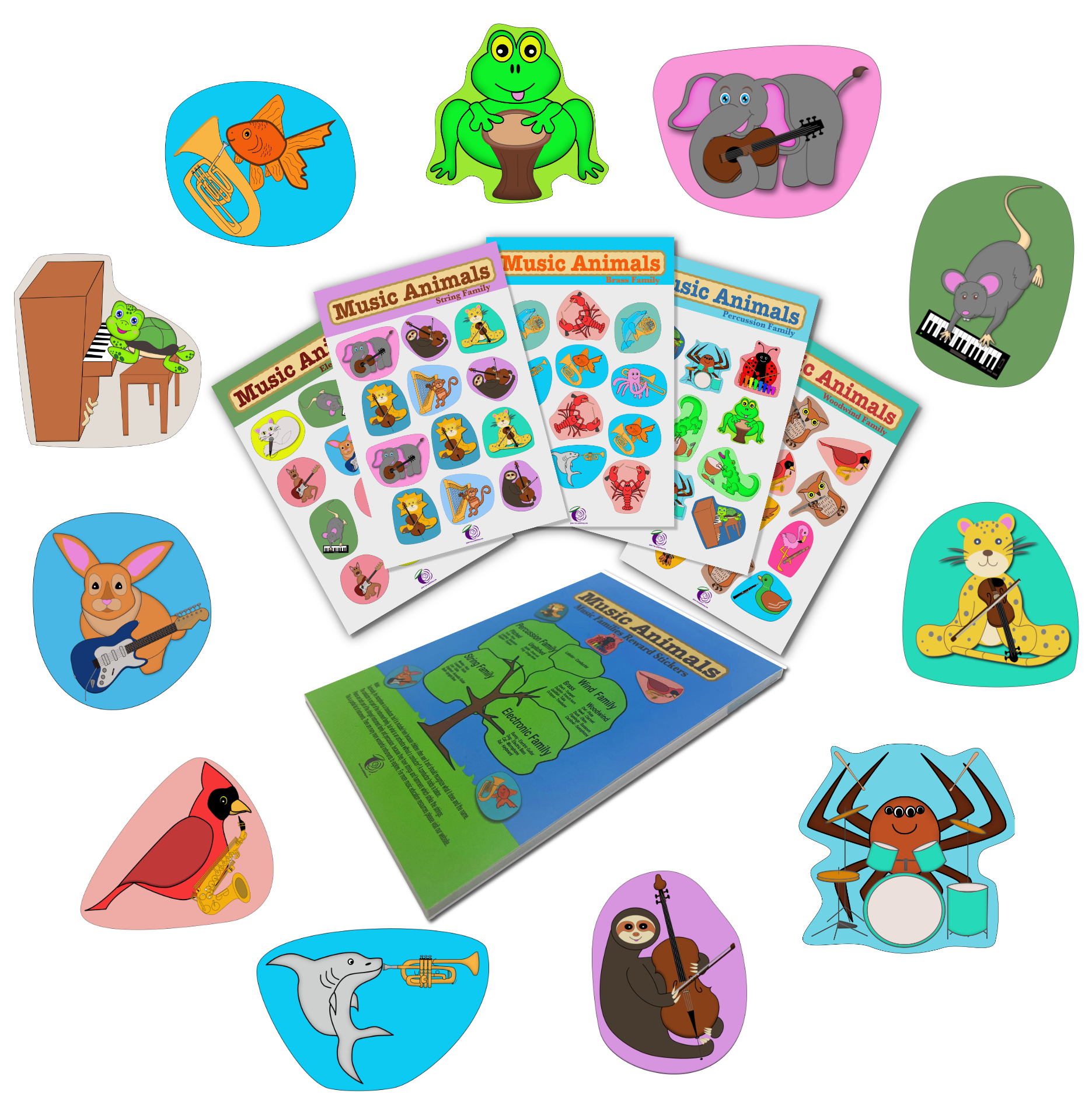 Music Rewards stickers- Music animals main