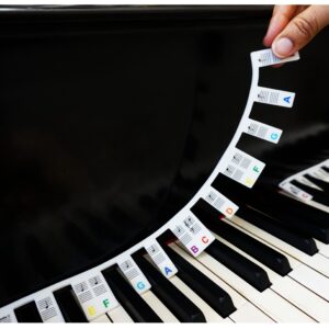 removable piano note labels close up 2