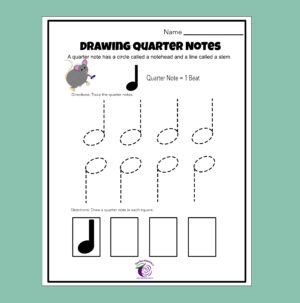 Draw a Quarter Note Worksheet