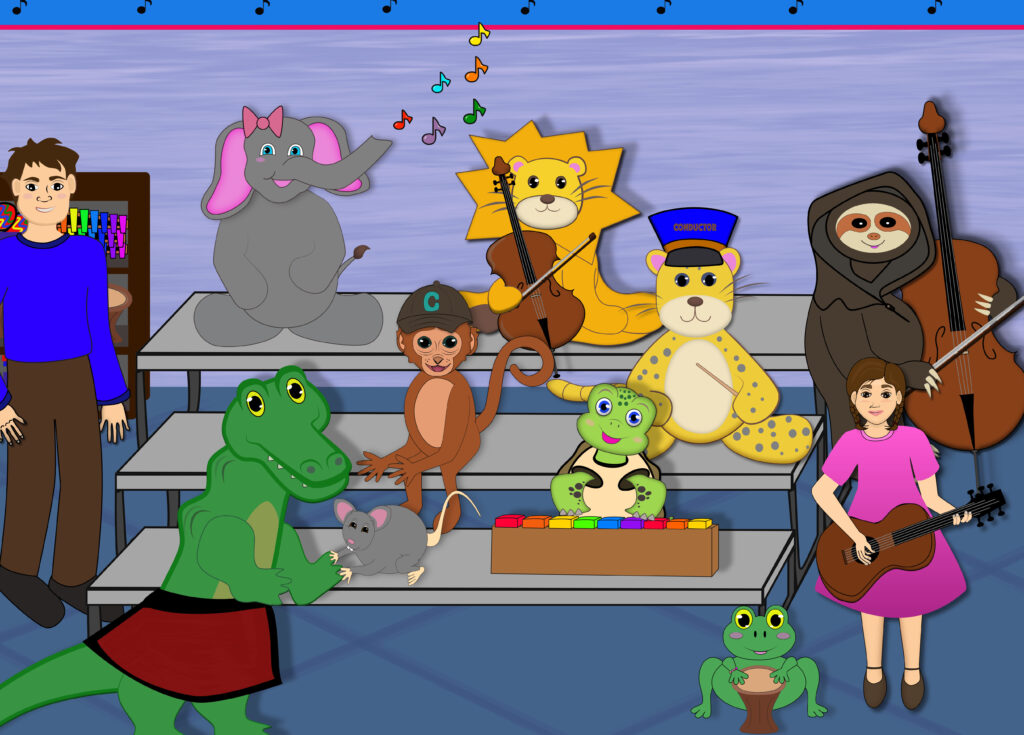 music animals in a classroom enjoying music education